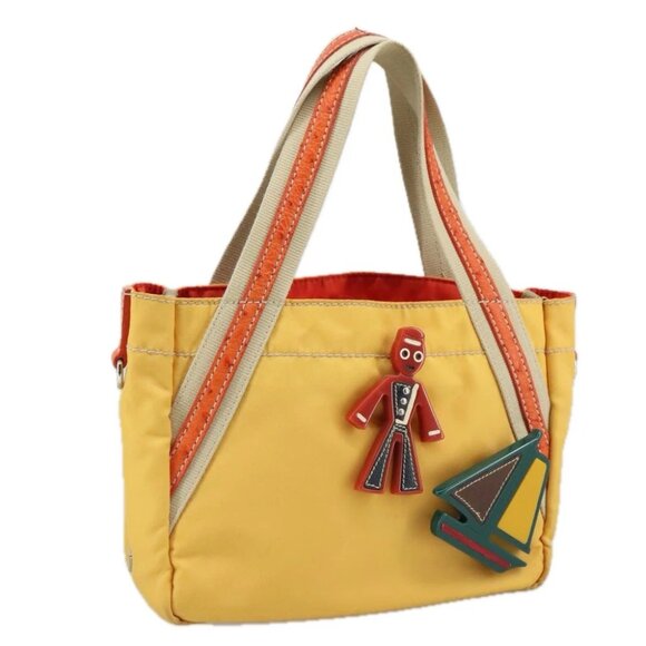 PRADA Hand Bag Nylon Yellow - Picture 1 of 15